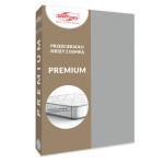 Prześcieradło jersey 200x220 PREMIUM z gumką szary popiel