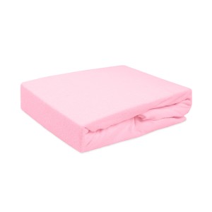 Prześcieradło frotte 120x200 z gumką jasny róż