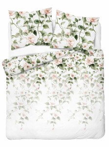 Pościel satynowa 160x200 zielone pnącza HOME SATIN 5800A