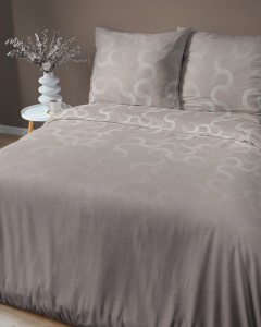 Pościel satynowa 160x200 beżowa geometria HOME SATIN 5804A