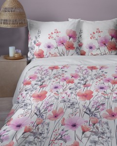 Pościel satynowa 160x200 kolorowa łąka kwiatów HOME SATIN 5778B