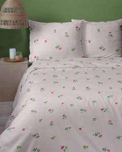 Pościel satynowa 160x200 w kwiaty koniczyny HOME SATIN 5803A