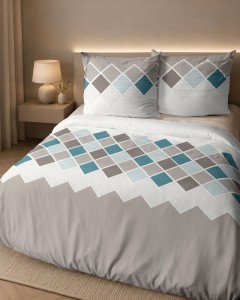 Pościel flanelowa 160x200 geometryczny wzór 6036A