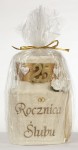 Tort z ręczników 70x140 2szt. 50x90 2szt. 25 ROCZNICA ŚLUBU krem  