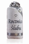 Komplet ręczników na prezent ROCZNICA ŚLUBU 70x140 2 szt. biały     