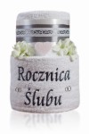 Tort z ręczników 70x140 2szt. 50x90 2szt. Prezent ROCZNICA ŚLUBU biały   