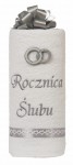 Komplet ręczników 70x140 - 2 szt. ROCZNICA ŚLUBU biały 
